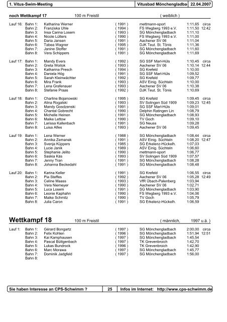 Wettkampf 11 - SSV Rheydt