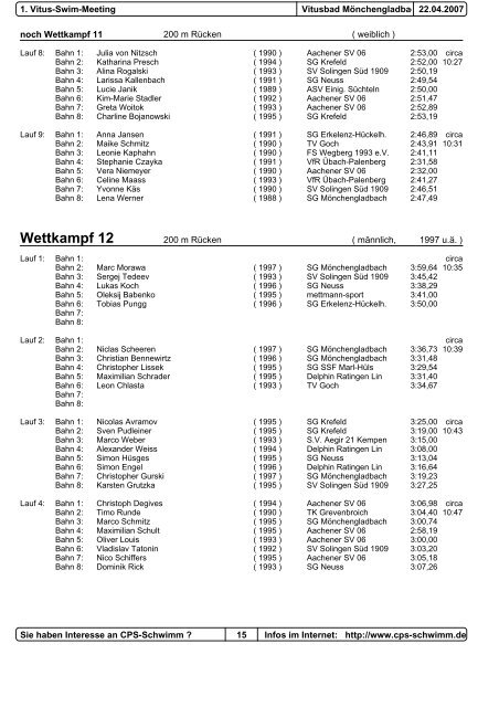 Wettkampf 11 - SSV Rheydt