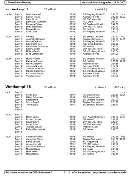 Wettkampf 11 - SSV Rheydt