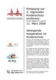 Einladung zur 2. regionalen Kinderschutz - Jugendwohnen im Kiez