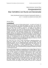 Kongressbericht Das Verhältnis von Kunst und Demokratie