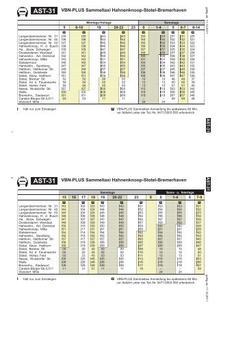 AST-31 VBN-PLUS Sammeltaxi Hahnenknoop ... - BremerhavenBus
