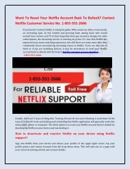 Netflix Customer Support Number USA:- 1-855-551-2666