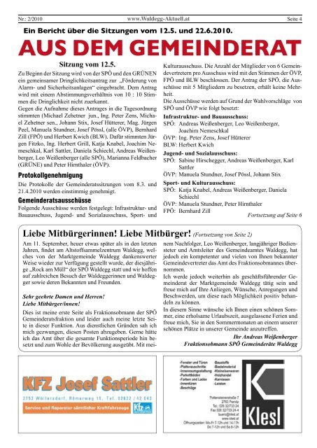 Fackelzug und Frühschoppen - Waldegg-Aktuell - SPÖ