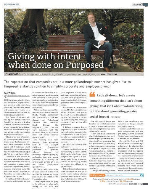 Giving with intent when done on Purposed - Business Week