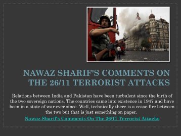 Nawaz Sharif&#039;s Comments On The 26-11 Mumbai Attack