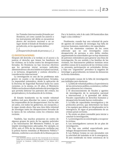 2018 Informe Desaparción Forzada en Honduras (presentado al Comité contra Desaparición Forzada NU)