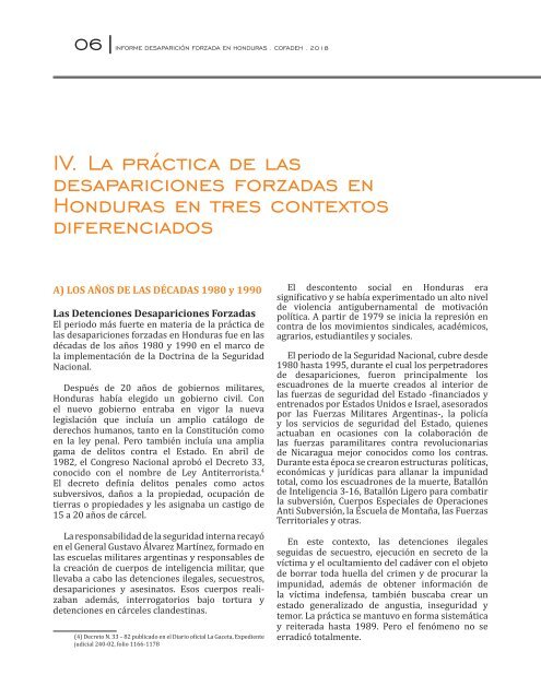 2018 Informe Desaparción Forzada en Honduras (presentado al Comité contra Desaparición Forzada NU)