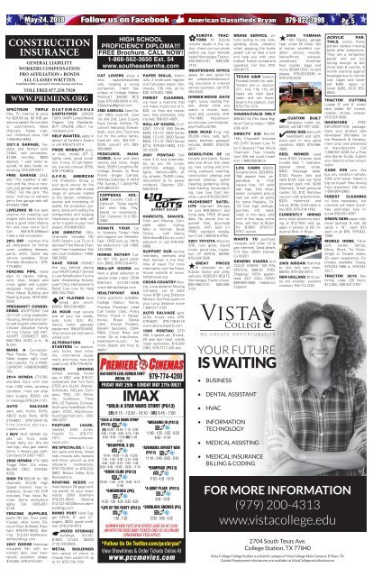 American Classifieds/Thrifty Nickel  May 24th Edition Bryan/College Station