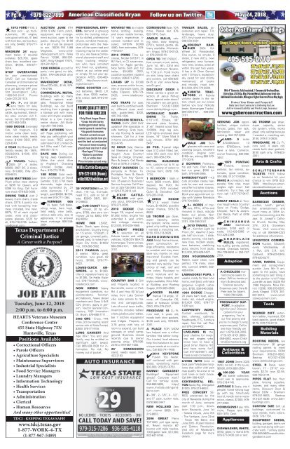 American Classifieds/Thrifty Nickel  May 24th Edition Bryan/College Station