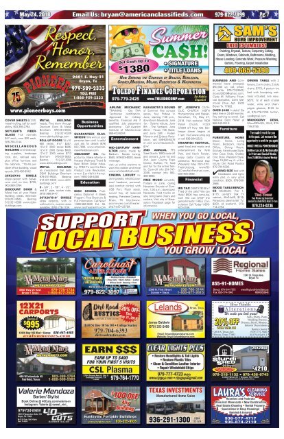 American Classifieds/Thrifty Nickel  May 24th Edition Bryan/College Station
