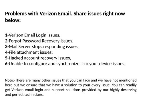 Verizon Email Support PPT File