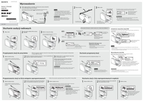 Sony XDR-P1DBP - XDR-P1DBP Istruzioni per l'uso Polacco