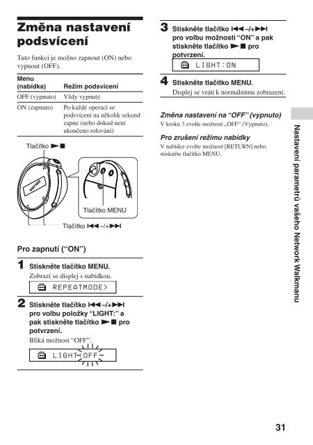 Sony NW-E103 - NW-E103 Istruzioni per l'uso Ceco