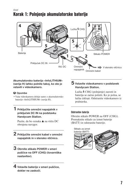 Sony DCR-SR210E - DCR-SR210E Mode d'emploi Slov&eacute;nien