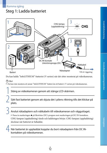 Sony DCR-PJ6E - DCR-PJ6E Consignes d&rsquo;utilisation Su&eacute;dois