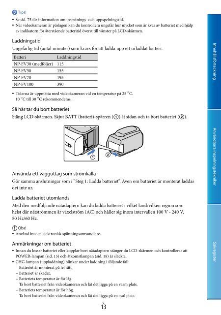 Sony DCR-PJ6E - DCR-PJ6E Consignes d&rsquo;utilisation Su&eacute;dois