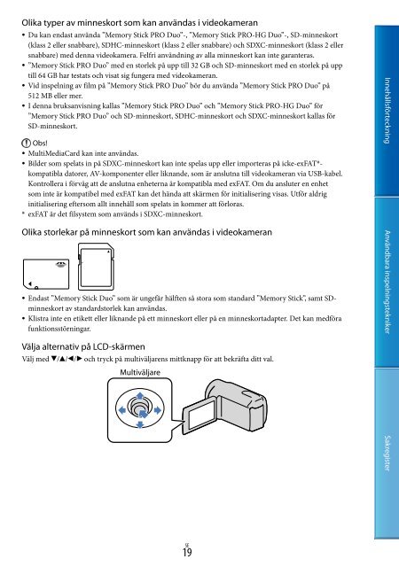 Sony DCR-PJ6E - DCR-PJ6E Consignes d&rsquo;utilisation Su&eacute;dois