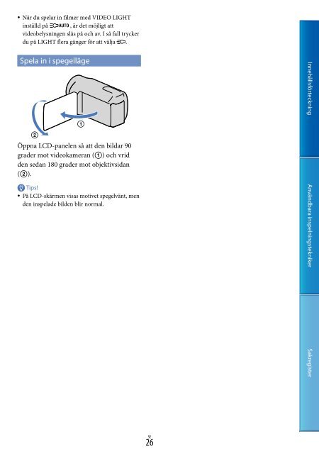 Sony DCR-PJ6E - DCR-PJ6E Consignes d&rsquo;utilisation Su&eacute;dois