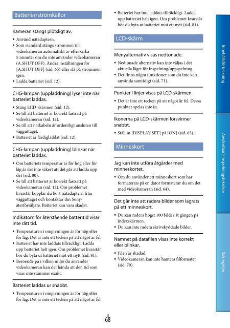 Sony DCR-PJ6E - DCR-PJ6E Consignes d&rsquo;utilisation Su&eacute;dois