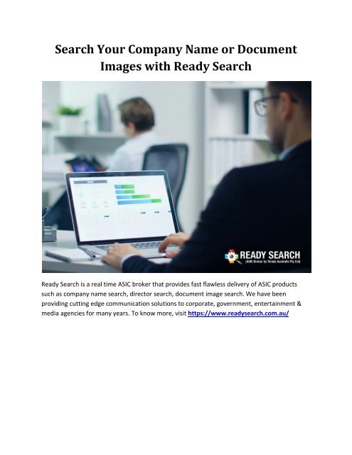 Search Your Company Name or Document Images with Ready Search