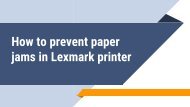 How to prevent paper jams in Lexmark printer?