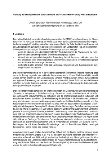 2. Bericht der Interministeriellen Arbeitsgruppe ... - Brandenburg.de