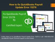 Call 1-800-593-0163 to fix QuickBooks Payroll Update Error 15276