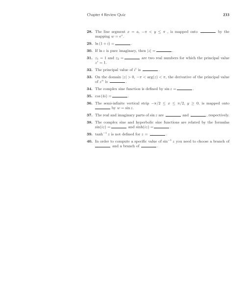 Complex Analysis - Maths KU