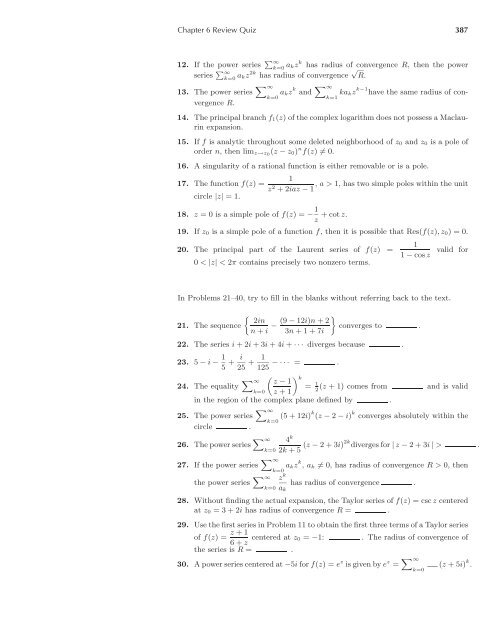 Complex Analysis - Maths KU