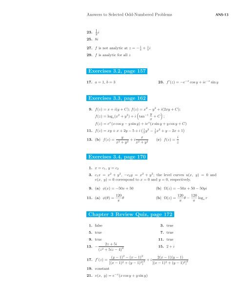 Complex Analysis - Maths KU