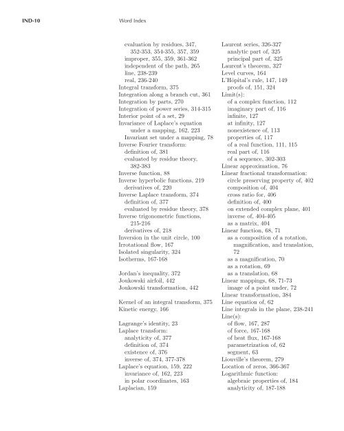 Complex Analysis - Maths KU