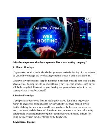 web hosting-startuaparena