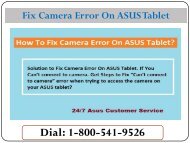 Fix Camera Error On ASUS Tablet (1-800-541-9526)