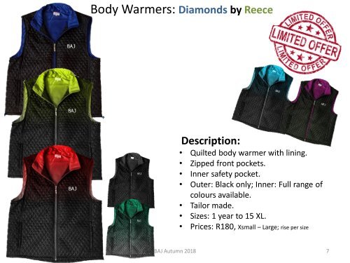 Catalog Body Warmers 07 May 2018