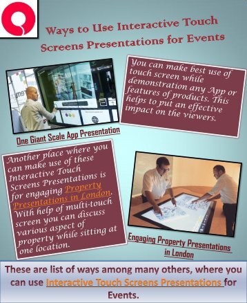 Benefits of Interactive Touch Screens Presentations for Events