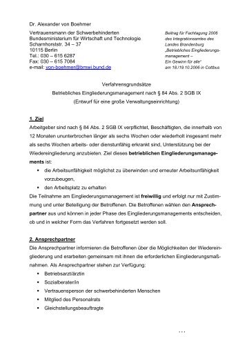 . . . Dr. Alexander von Boehmer Vertrauensmann der - Brandenburg.de