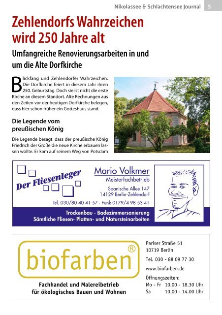 Nikolassee & Schlachtensee Journal Jun/Jul 2018