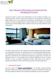 Top 5 Reason Why Hotels are Important for Developing Tourism