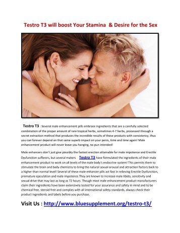   Achieve Maximum Sexual Pleasure  & Natural Testosterone with Testro T3
