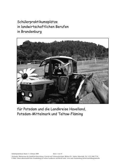 Schülerpraktikumsplätze in landwirtschaftlichen ... - Brandenburg.de