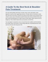 A Guide To the Best Neck & Shoulder Pain Treatment