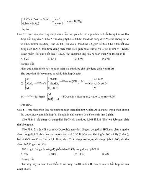 Giải nhanh hiện đại bài tập Hóa Học - Phương pháp 2 - Giải bài tập nhiệt nhôm (33 Pages)