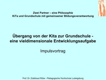 Übergang von der Kita zur Grundschule - eine ... - Brandenburg.de