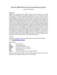 Solid-state NMR studies of structure and mechanisms of proteins