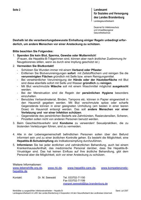 Merkblatt für Hepatitis-B-Virusträger - Brandenburg.de