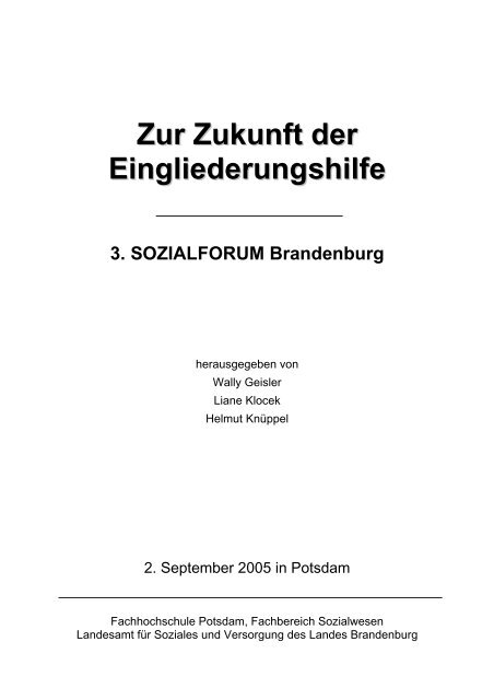 Eingliederungshilfen Im Blickwinkel Brandenburg De