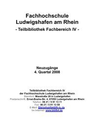 Neuerwerbungsliste 4. Quartal 2008 - Teilbibliothek Fachbereich IV ...