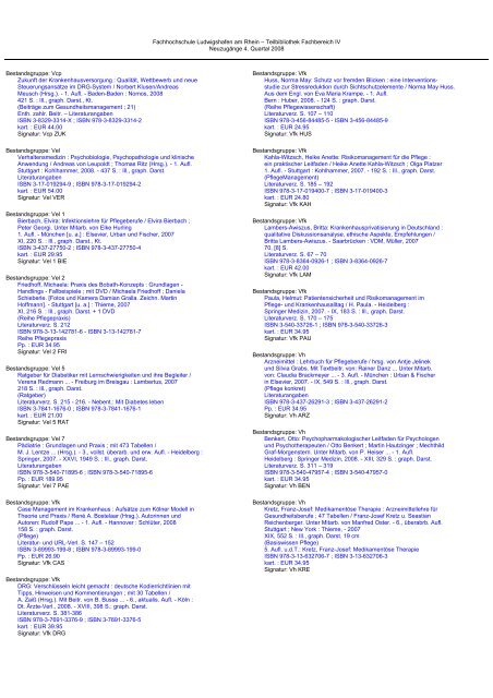 Neuerwerbungsliste 4. Quartal 2008 - Teilbibliothek Fachbereich IV ...