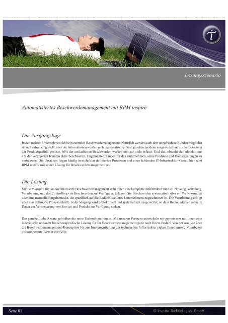 Flyer Beschwerdemanagement - Inspire Technologies